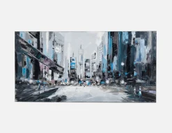 DOWNTOWN hand-painted wall art 140 cm x 70 cm
