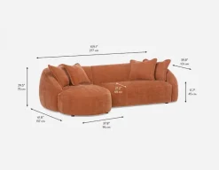 DOYER modern left-facing sectional sofa
