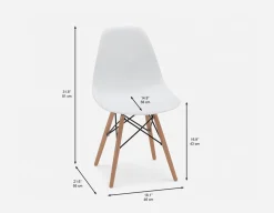 EIFFEL mid-century modern chair with solid beech wood legs
