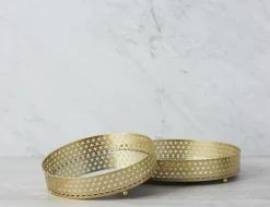 ELYRIA set of 2 iron trays