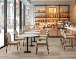 EVA 100% leather modern dining chair