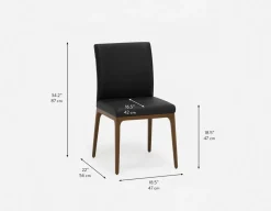 EVA 100% leather modern dining chair