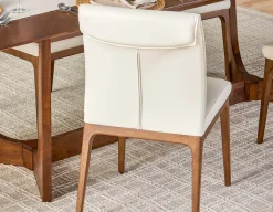 EVA 100% leather modern dining chair
