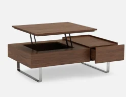 EVO walnut veneer lift-top storage coffee table 120 cm