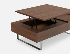 EVO walnut veneer lift-top storage coffee table 120 cm