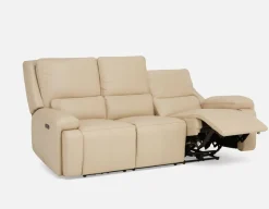 FAOUZI leather contemporary power recliner sofa