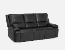FAOUZI leather contemporary power recliner sofa