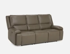 FAOUZI leather contemporary power recliner sofa