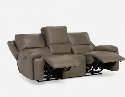 FAOUZI leather contemporary power recliner sofa