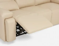 FAOUZI leather contemporary power recliner sofa
