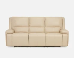 FAOUZI leather contemporary power recliner sofa