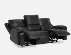 FAOUZI leather contemporary power recliner sofa