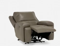 FAOUZI leather contemporary power recliner armchair