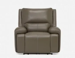 FAOUZI leather contemporary power recliner armchair