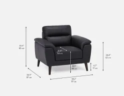 GAMARRA 100% leather contemporary armchair