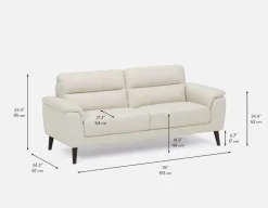 GAMARRA 100% leather modern contemporary sofa