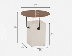 GENNY modern contemporary end table 48cm