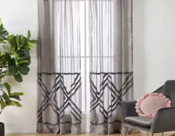 GEO set of 2 sheer curtain panels