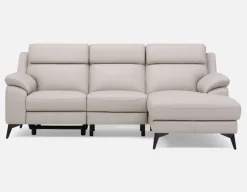 GIRONA 100% leather power reclining right-facing sectional sofa