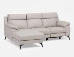 GIRONA 100% leather power reclining right-facing sectional sofa
