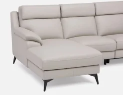 GIRONA 100% leather power reclining left-facing sectional sofa