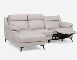 GIRONA 100% leather power reclining left-facing sectional sofa