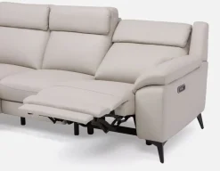 GIRONA 100% leather power reclining left-facing sectional sofa