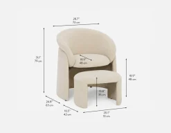 HANCHA modern accent chair with ottoman