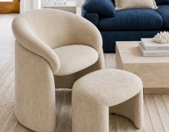 HANCHA modern accent chair with ottoman