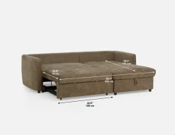 JANICE modern interchangeable storage sectional sofa-bed
