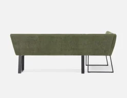 JASON industrial-modern dining corner bench with backrest