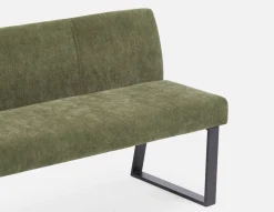 JASON industrial-modern dining bench with backrest