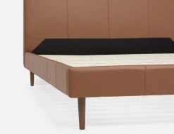 JAVIER mid-century modern 100% leather king size bed
