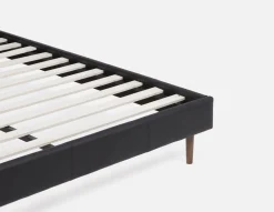JAVIER mid-century modern 100% leather king size bed