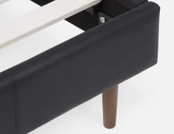 JAVIER mid-century modern 100% leather king size bed