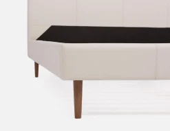JAVIER mid-century modern 100% leather king size bed