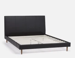 JAVIER mid-century modern 100% leather king size bed