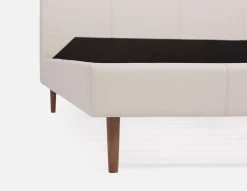JAVIER mid-century modern 100% leather queen size bed