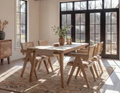 JOSS natural rattan dining armchair