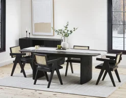 JOSS natural rattan dining armchair