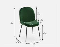 JUDITH contemporary velvet dining chair