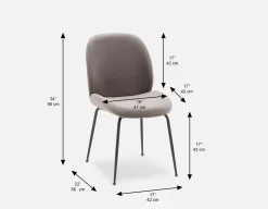 JUDITH contemporary velvet dining chair