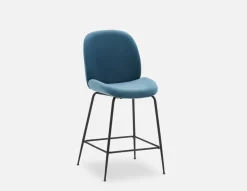 JUDITH velvet bar stool with backrest 78 cm