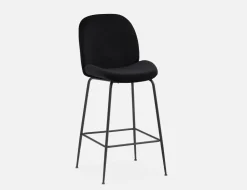 JUDITH velvet bar stool with backrest 78 cm
