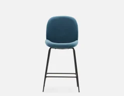 JUDITH velvet counter stool with backrest 68 cm
