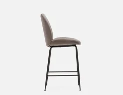 JUDITH velvet counter stool with backrest 68 cm