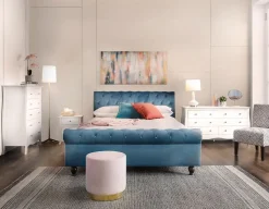 KEIRA velvet ottoman
