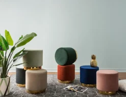 KEIRA velvet ottoman