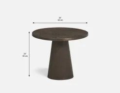 KERALA handcrafted aluminum end table 63 cm
