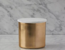 KEREN aluminum jar with marble lid 15 cm
